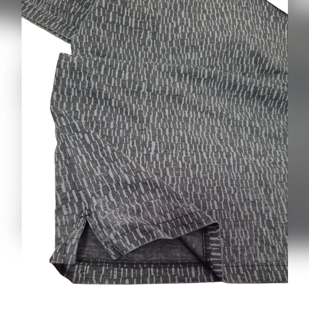 Indigo Star Norman Knit Burnout Polo Botanical Print Heather Black Shirt Small - Picture 5 of 9